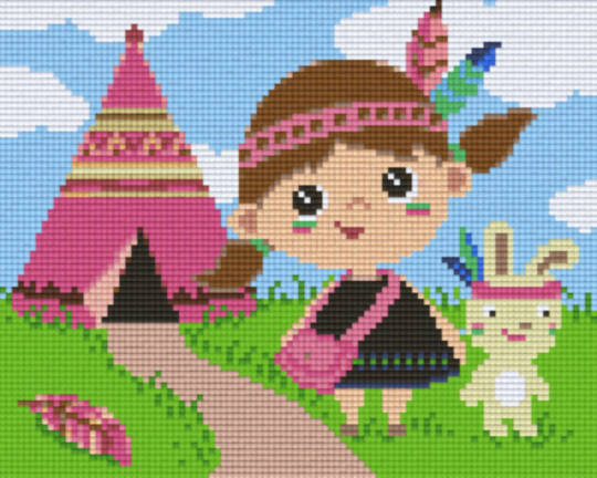 Indian Girl In Tent Four [4] Baseplatge PixelHobby Mini-mosaic Art Kit